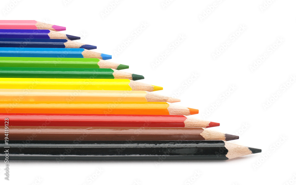 Pencils of different colors close-up of 12 colors Pencils of different colors close-up of 12 colors