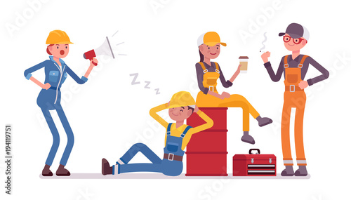 Lazy workers resting