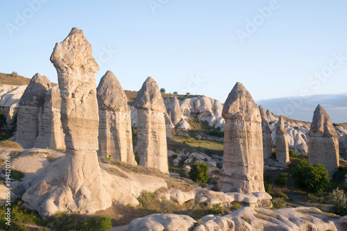 Unique geological formations in Gorkundere valley, Cappadocia, Anatolia, Turkey