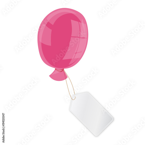 roter Luftballon mit Namenschild