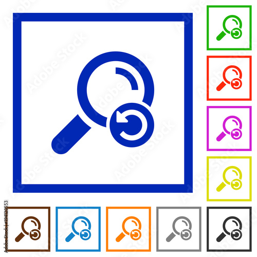Undo search flat framed icons
