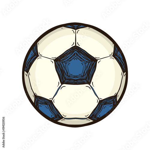 Soccer ball isolated. Hand drawn sport equipment