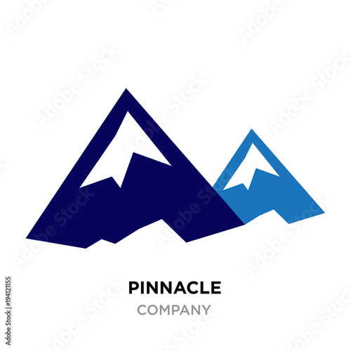 pinnacle logo, blue mountains vector isolated on white background