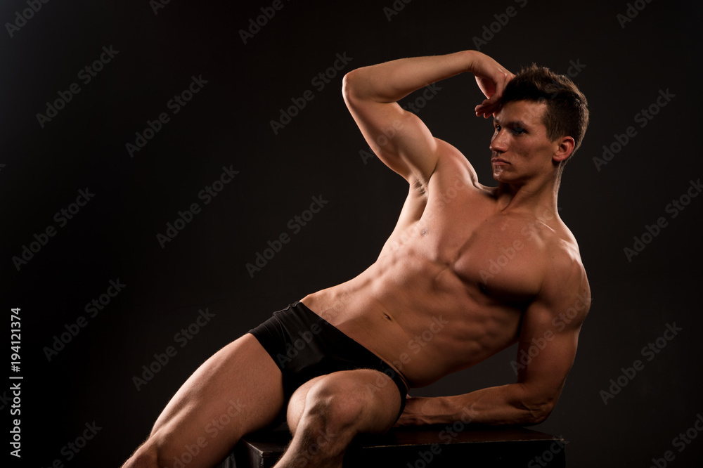 Bodybuilder flex arm with biceps, triceps Bodybuilder flex arm with biceps, triceps