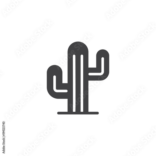 Cactus vector icon. filled flat sign for mobile concept and web design. Mexican cactus simple solid icon. Symbol  logo illustration. Pixel perfect vector graphics