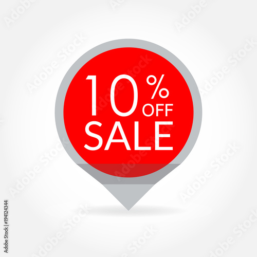 Free Download Sale and discount pointer or sticker. 10 percent price off tag icon. Vector illustration. - GFXLoad