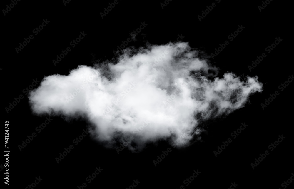 clouds isolated on black background