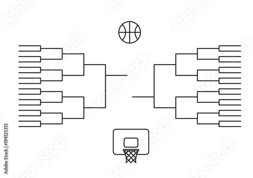 march madness , bracket tournament march line background  vector illustration