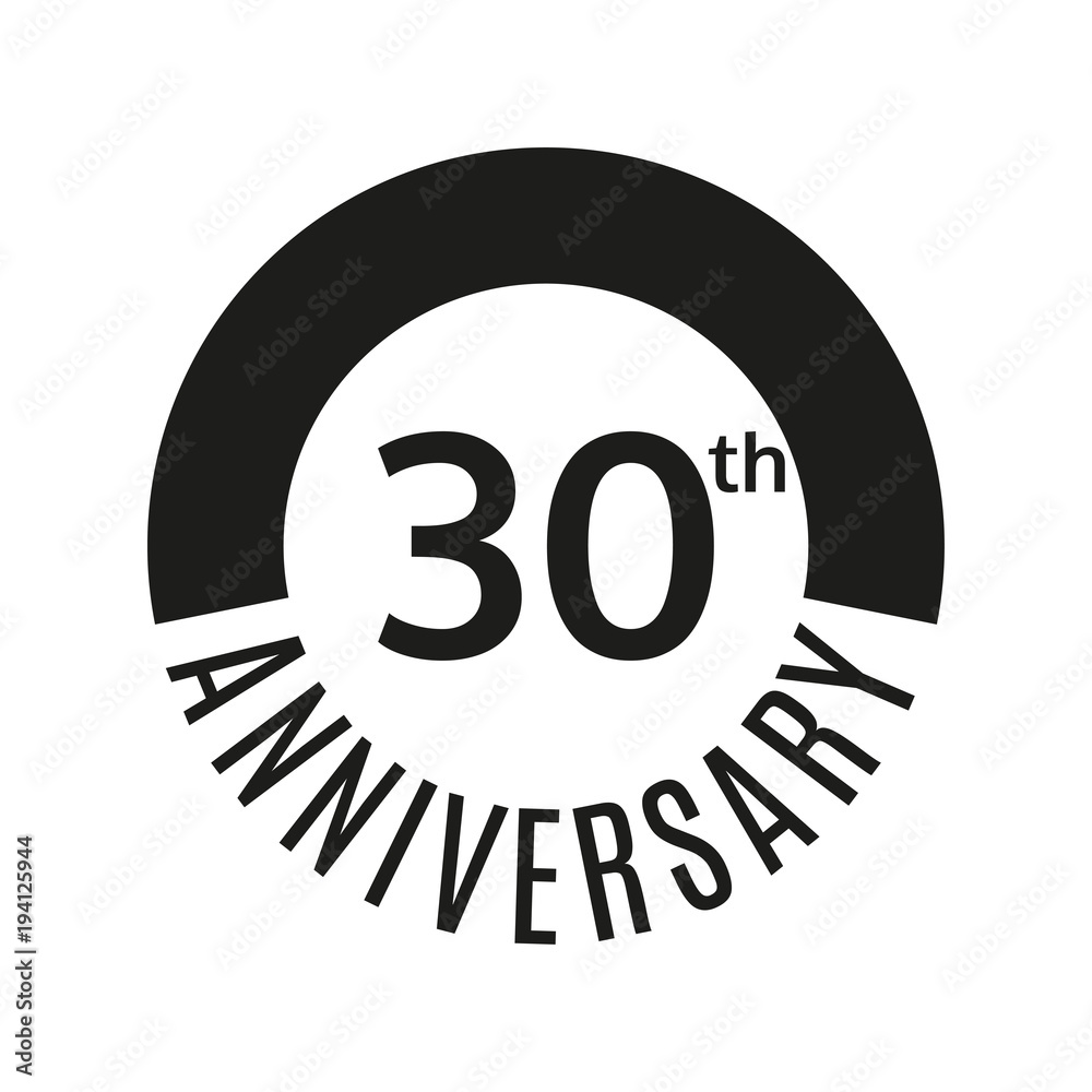30th anniversary icon. 30 years celebrating or birthday logo. Vector illustration. 30th anniversary icon. 30 years celebrating or birthday logo. Vector illustration.