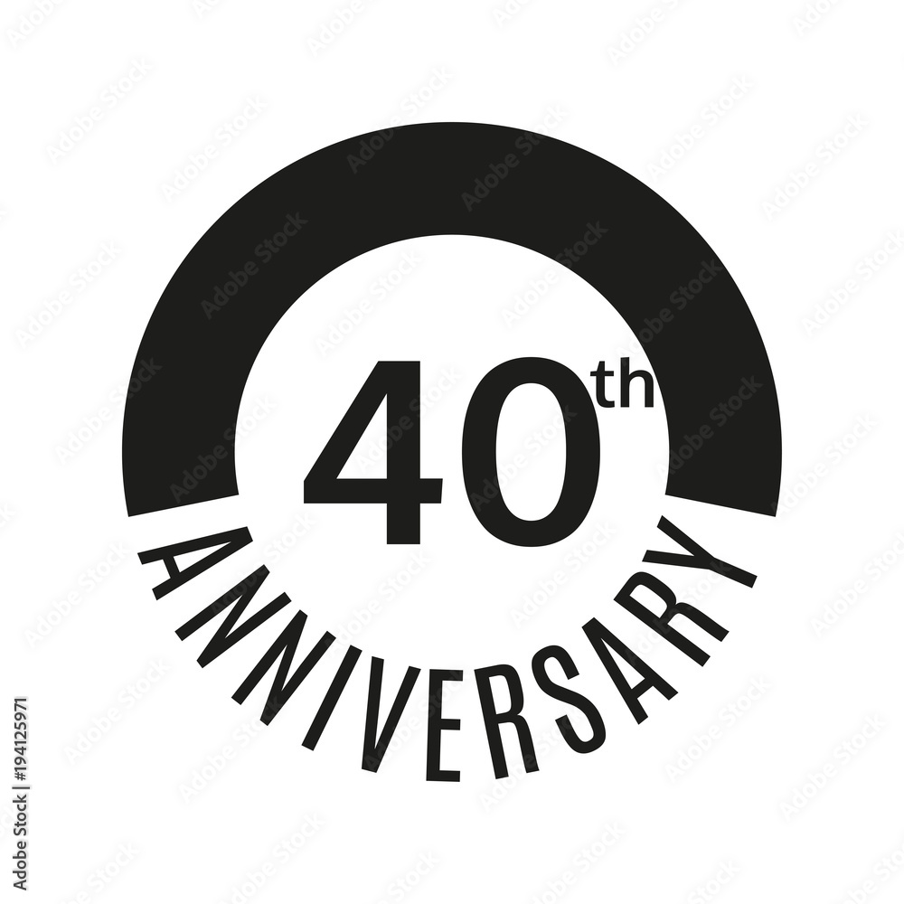 40th anniversary icon. 40 years celebrating or birthday logo. Vector ...