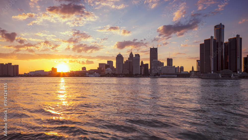 Beautiful skyline of Detroit City, the view from Windsor, Ontario, Canada. Beautiful skyline of Detroit City, the view from Windsor, Ontario, Canada.