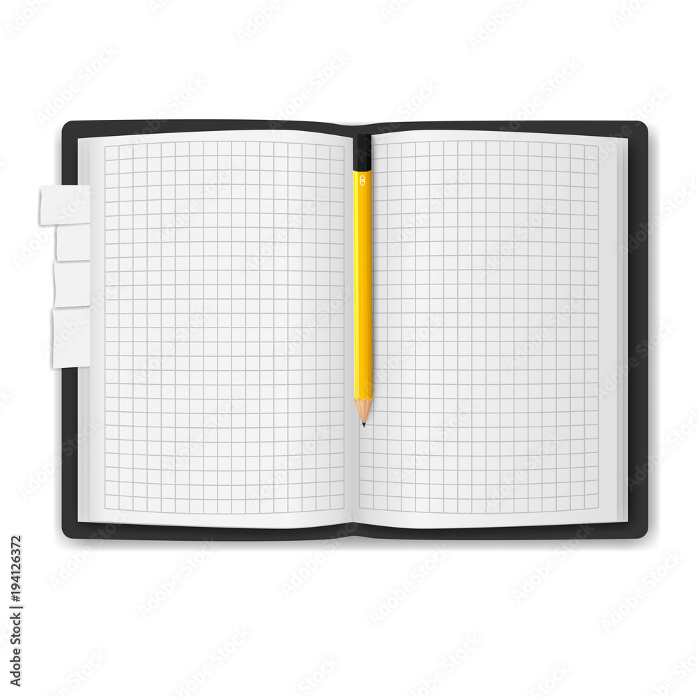 realistic notebook, exercise book , vector illustration realistic notebook, exercise book , vector illustration