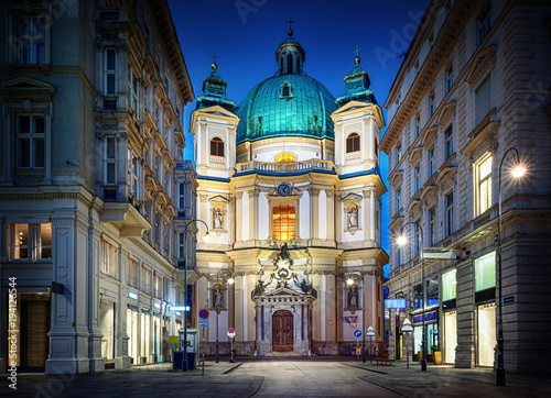 Peters Church on Petersplatz. Vienna, Austria.