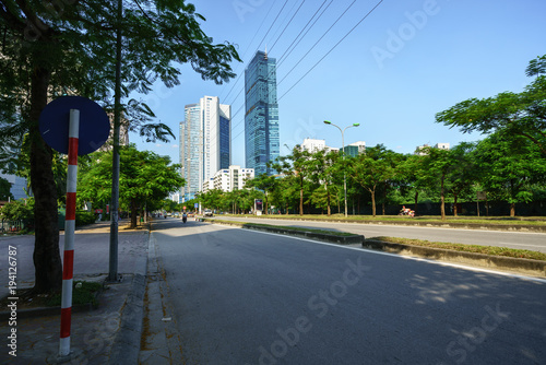 Road and buildings at Hanoi city