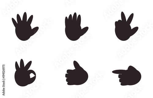 Set of Hand Gesture Signs Nonverbal Symbols Vector