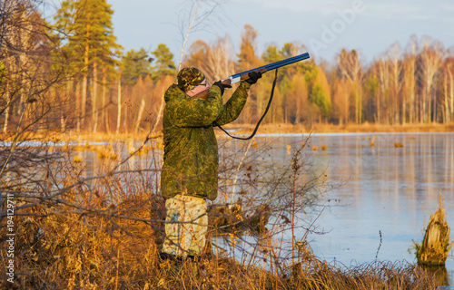Duck hunting in late autumn