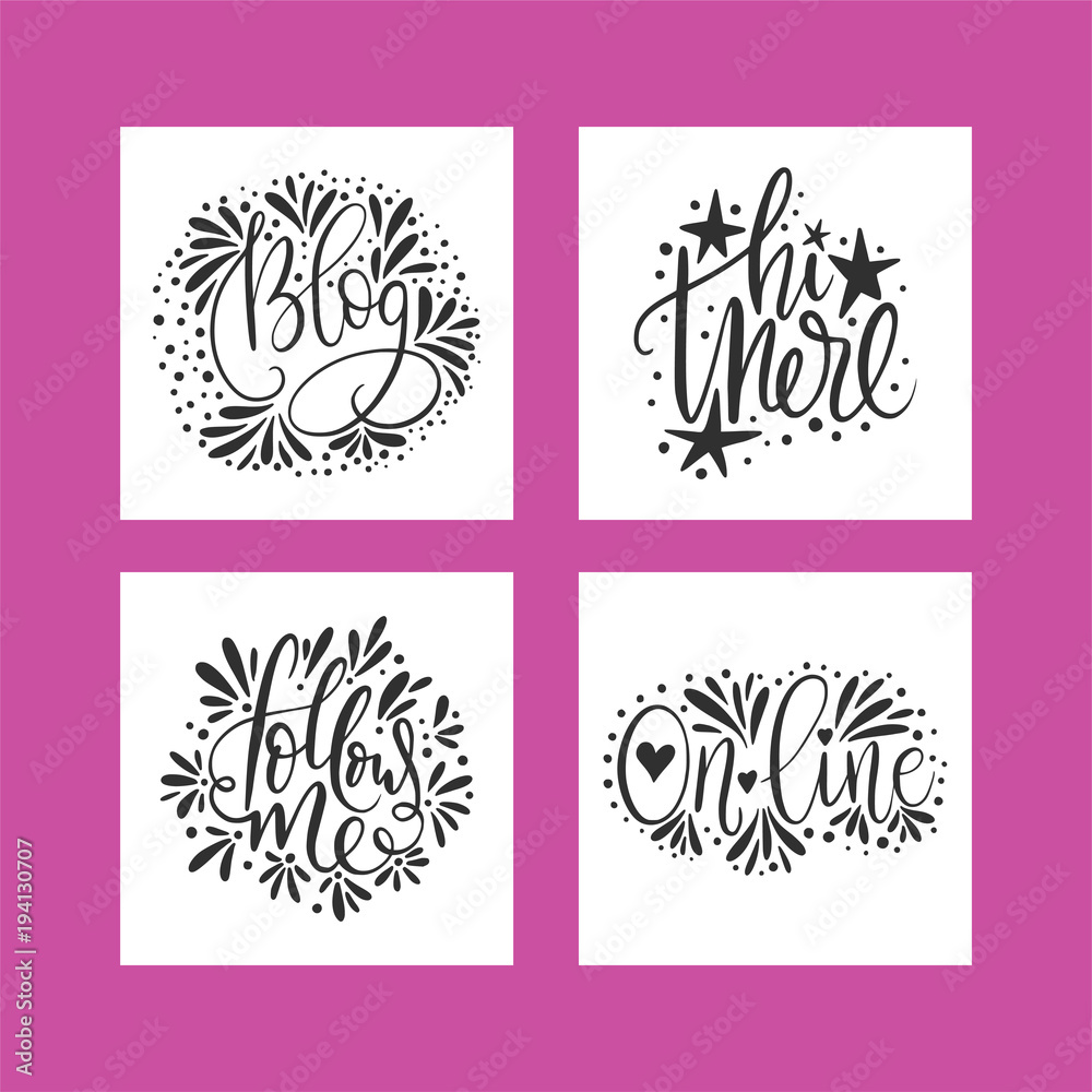 Social media lettering set. Social media lettering set.