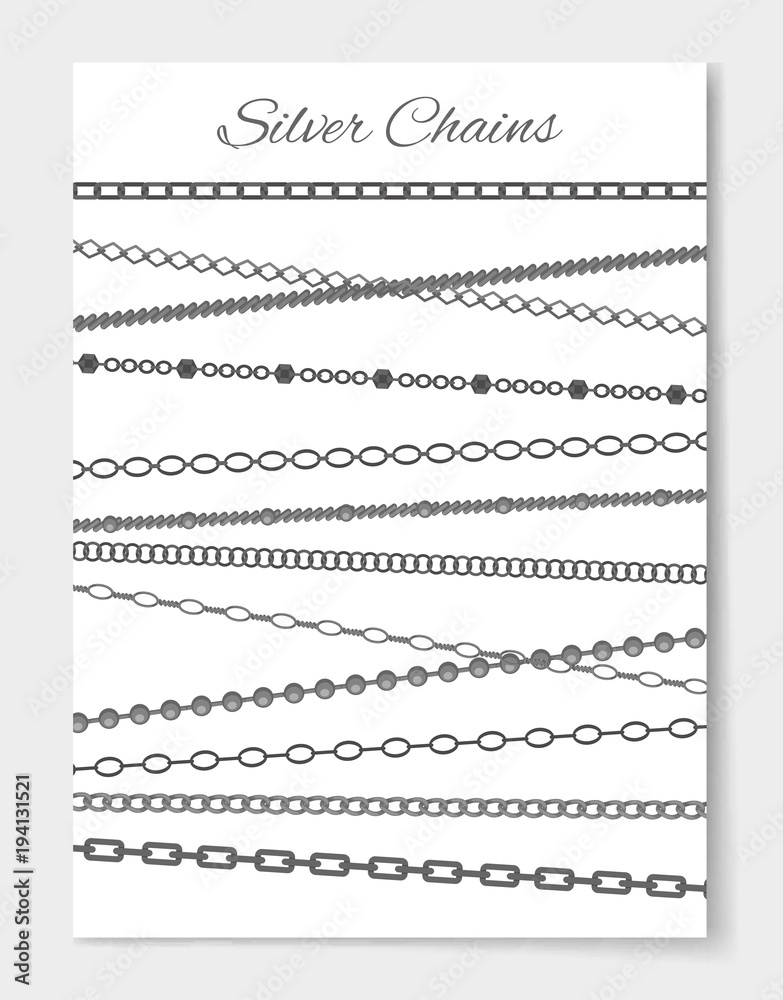 Silver Chains Poster andTitle Vector Illustration