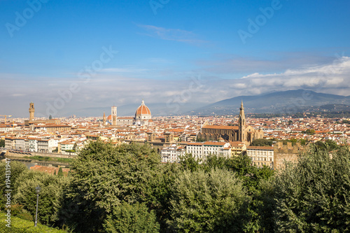 Aerial View of Florence with Cathedral of Saint Mary of Flower, Italy, Europe © wagner_md