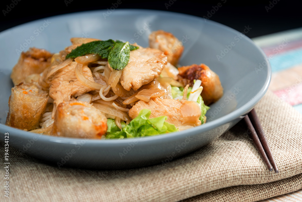 wok fried chicken stir fry with sweet peppers and chinese vegetables wok fried chicken stir fry with sweet peppers and chinese vegetables