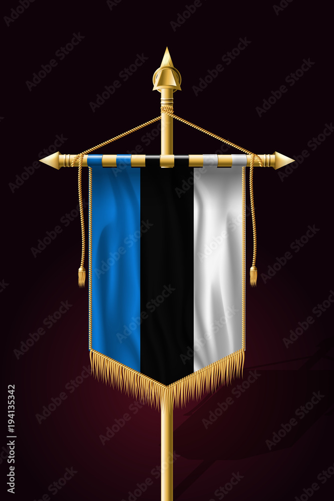 Fototapeta premium Flag of Estonia. Festive Vertical Banner. Wall Hangings