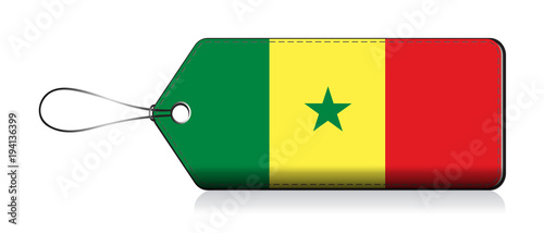 Senegalese flag lable, Label of product made in Senegal