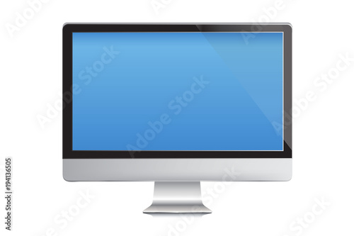 Destop Computer. Personal Computer Blue Screen