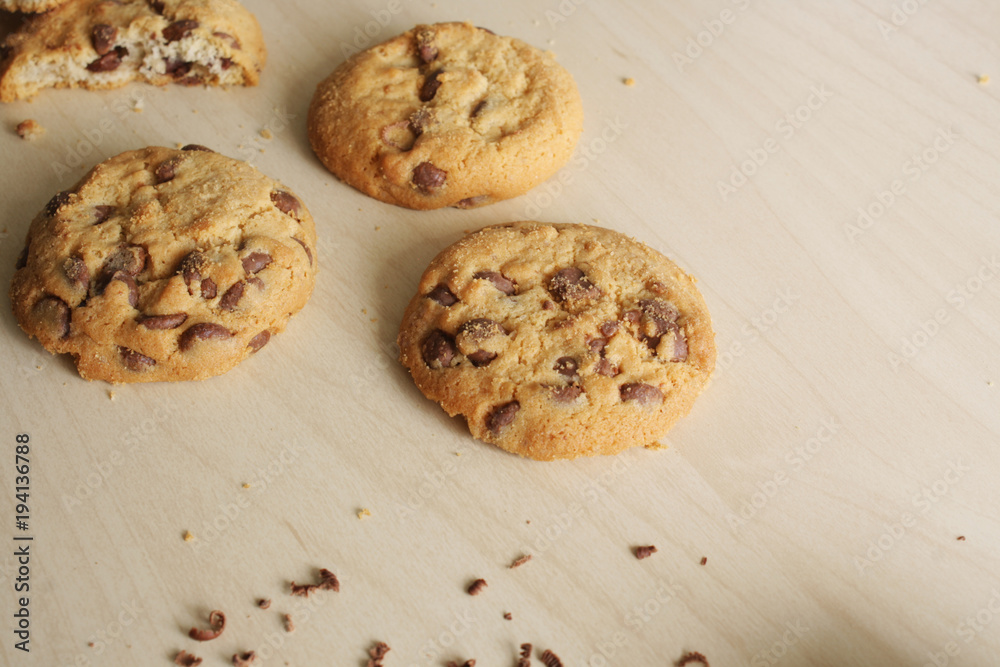 cookies with chocolate and grated chocolate cookies with chocolate and grated chocolate