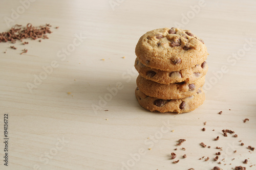 cookies with chocolate and grated chocolate