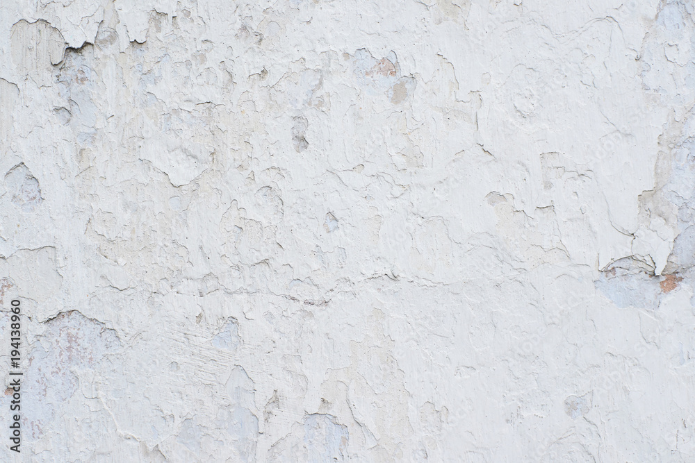 White peeling paint. Many small cracks. Uneven surface White peeling paint. Many small cracks. Uneven surface