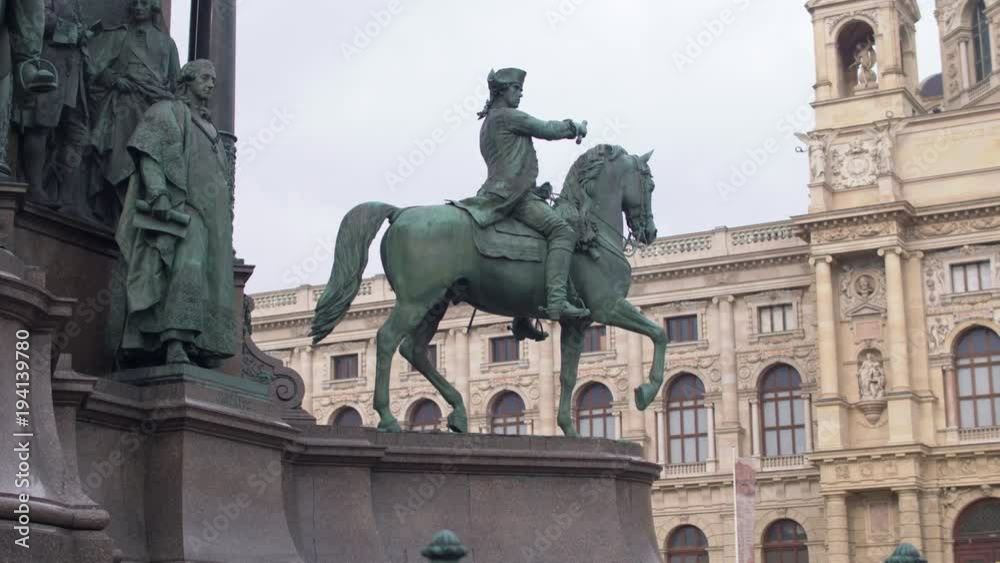 Architecture and design.Empress Maria Theresia monument and Natural History Museum at Maria-Theresien-Platz in Vienna Architecture and design.Empress Maria Theresia monument and Natural History Museum at Maria-Theresien-Platz in Vienna
