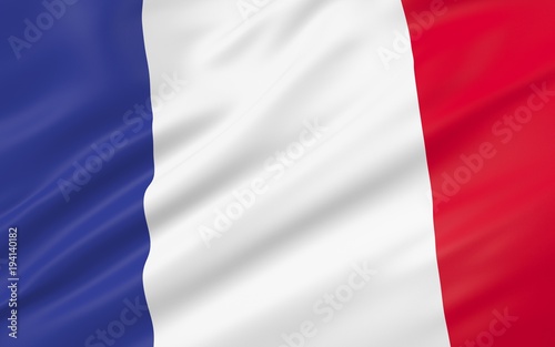 3D illustration of France flag