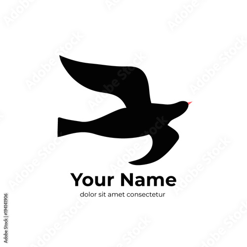 Vector silhouette of bird