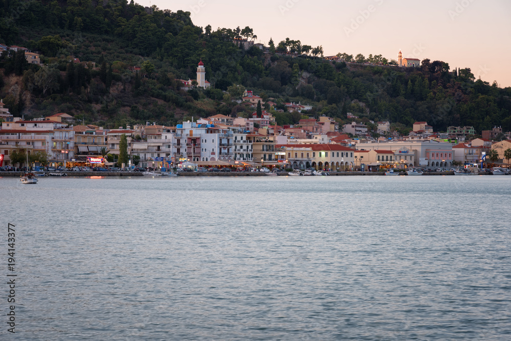 Zante town panorama from the sea. Sunny summer day on the island of Zakynthos Greece Zante town panorama from the sea. Sunny summer day on the island of Zakynthos Greece