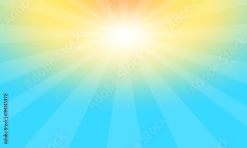Background with sunrise shining. Vector graphic illustration.