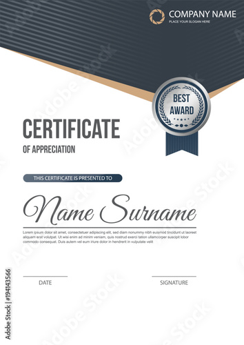 Certificate template ,diploma. Vector illustration