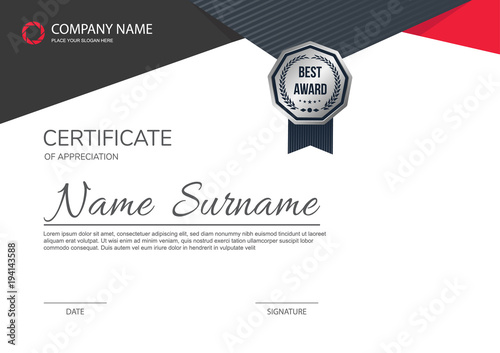 Certificate template ,diploma. Vector illustration