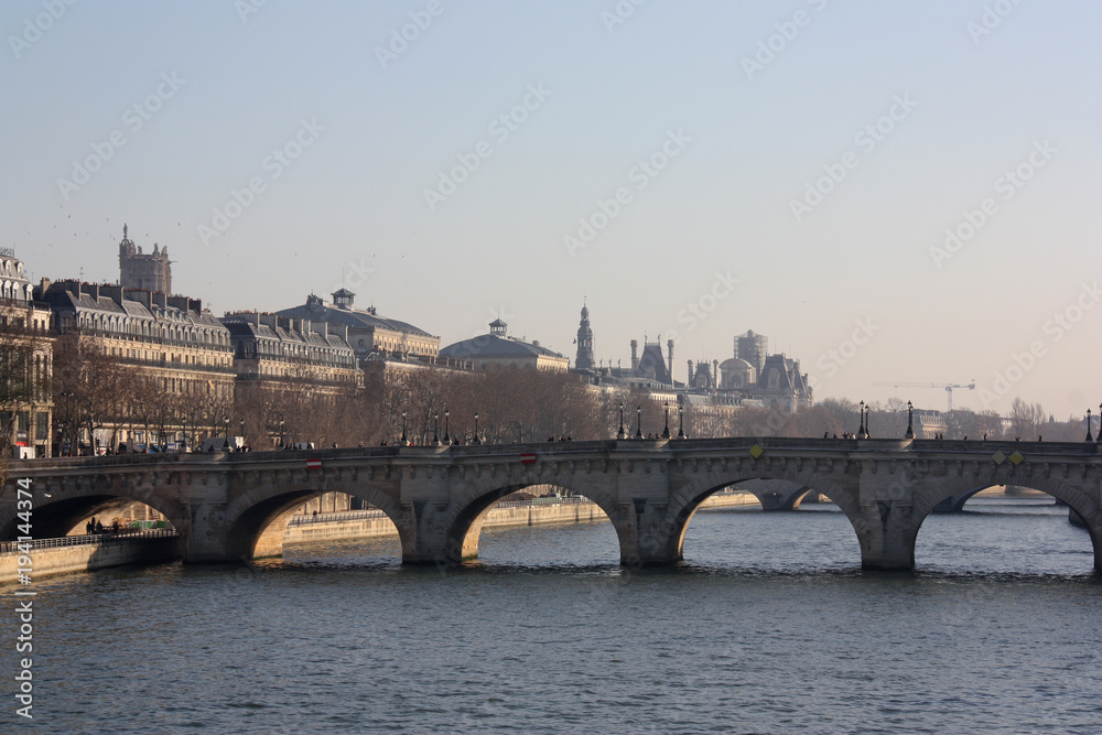Le pont Neuf en hiver à Paris, France