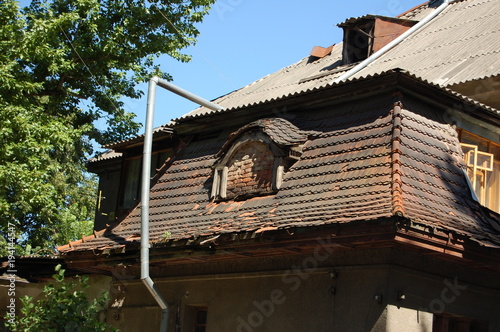 mansard, roof, building old, Kharkov, Ukraine, Darwin street