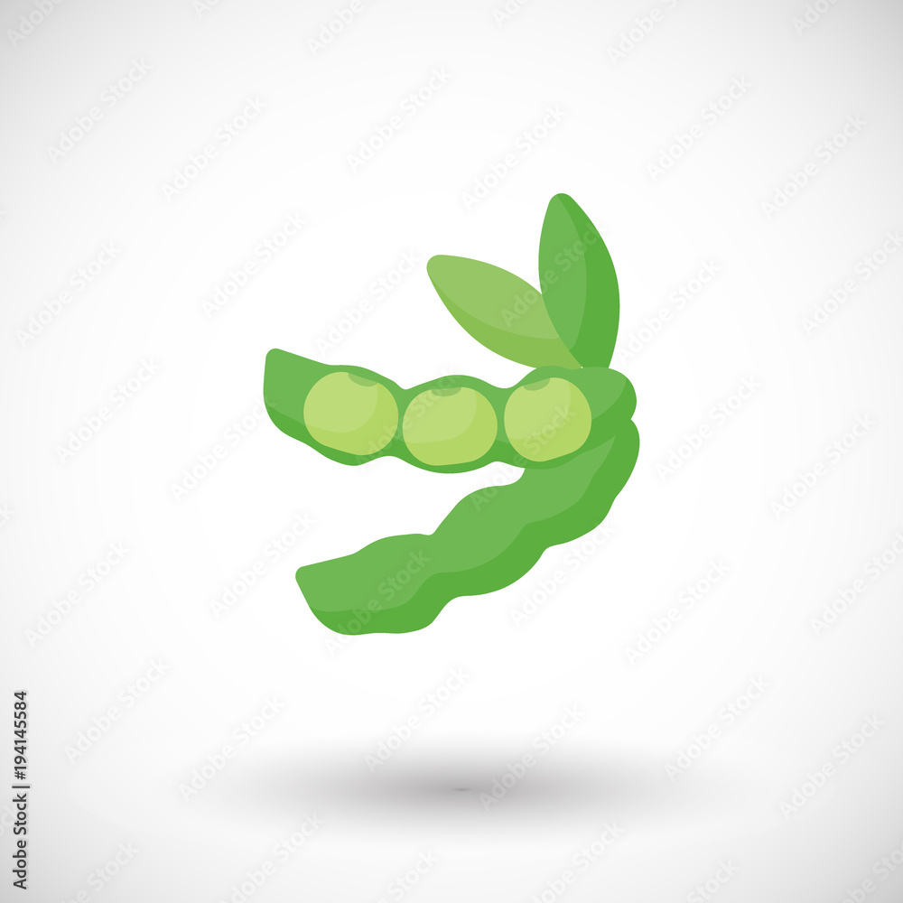 Edamame flat vector icon, soy beans flat design