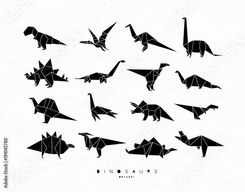 Dinosaurus origami set black