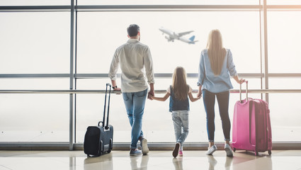 Family in airport