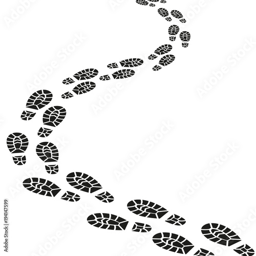 Black Footprints Silhouette Set. Vector