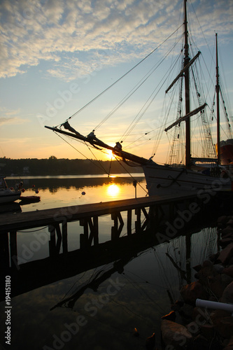 Old barque Pommern on sunset photo