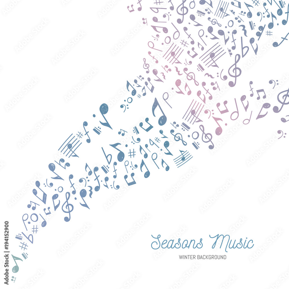 Obraz premium Music Background in Cold Winter Colors