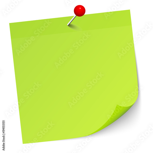 Green Stick Note Red Needle