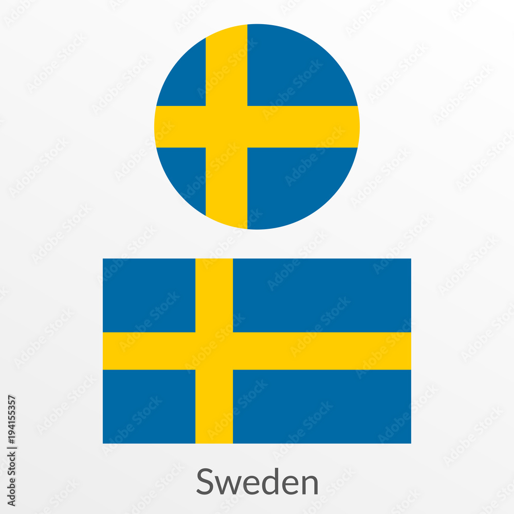 Obraz premium Sweden flag set. Swedish national symbol. Vector illustration.