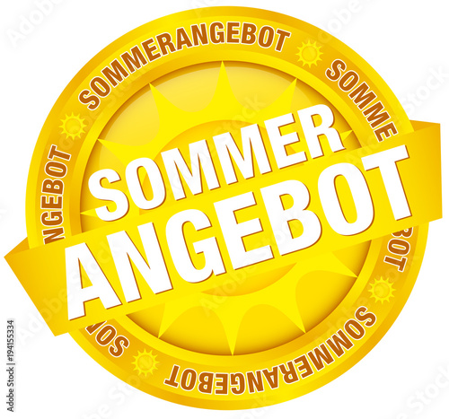 Button Banner "Sommerangebot" gelb