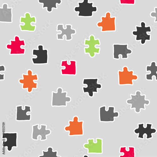 vector abstract seamless puzzle pattern
