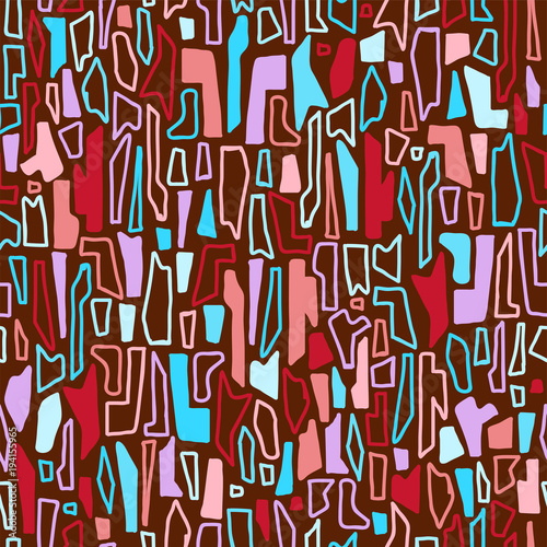 vector  seamless pattern with abstract geometric shapes